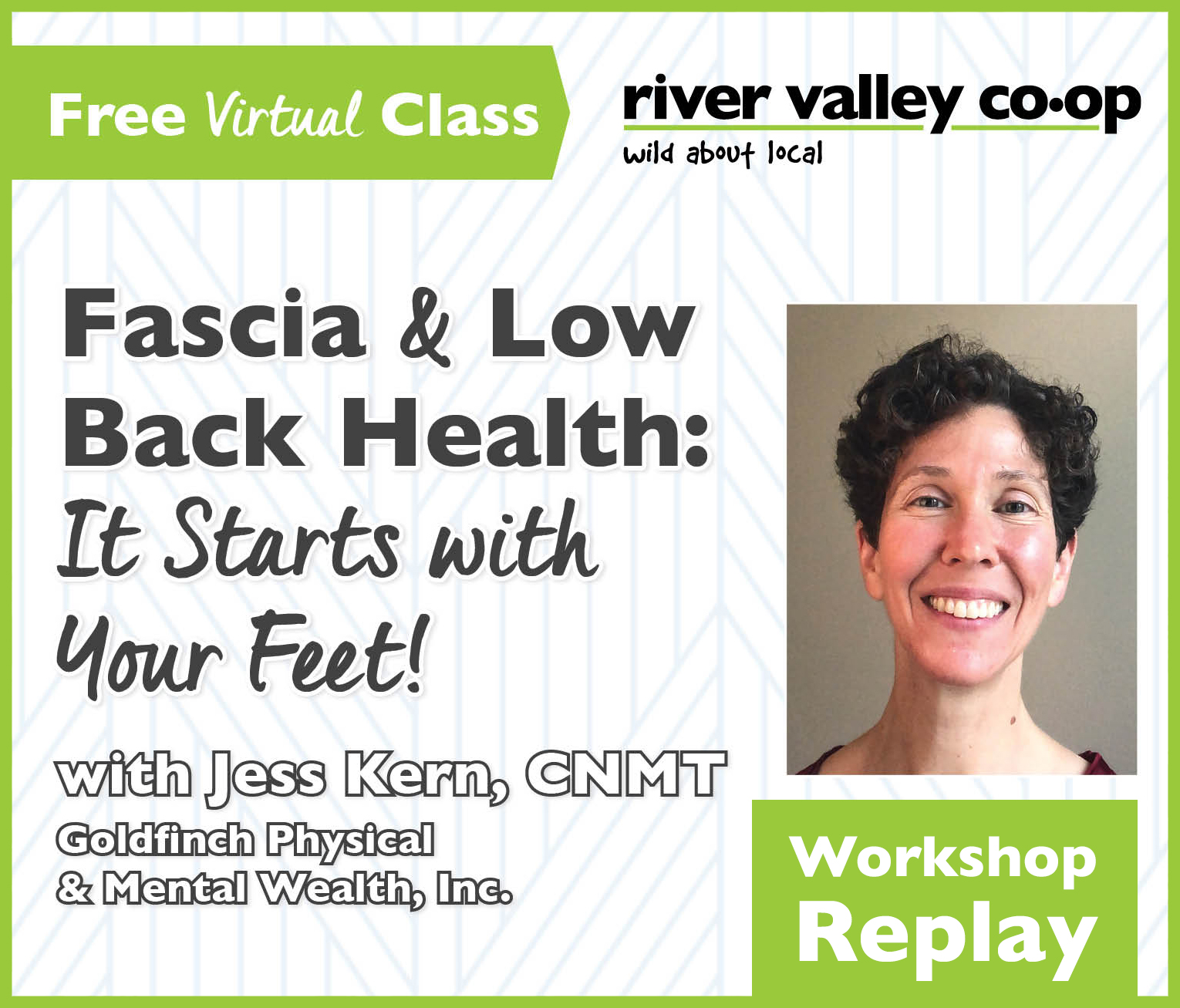 Click to watch our replay of "Fascia & Low Back Health: It Starts with Your Feet!"